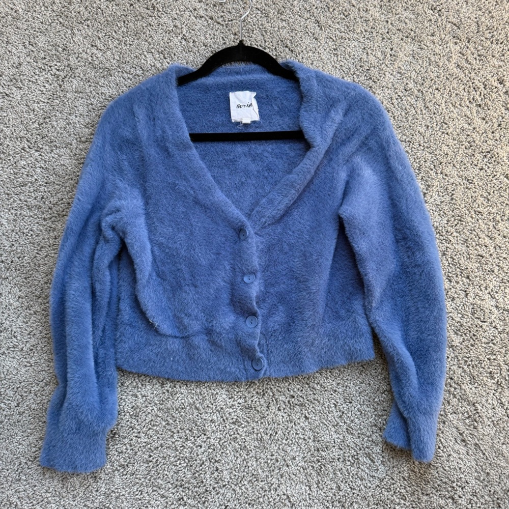 Cozy Blue Button-Up Sweater